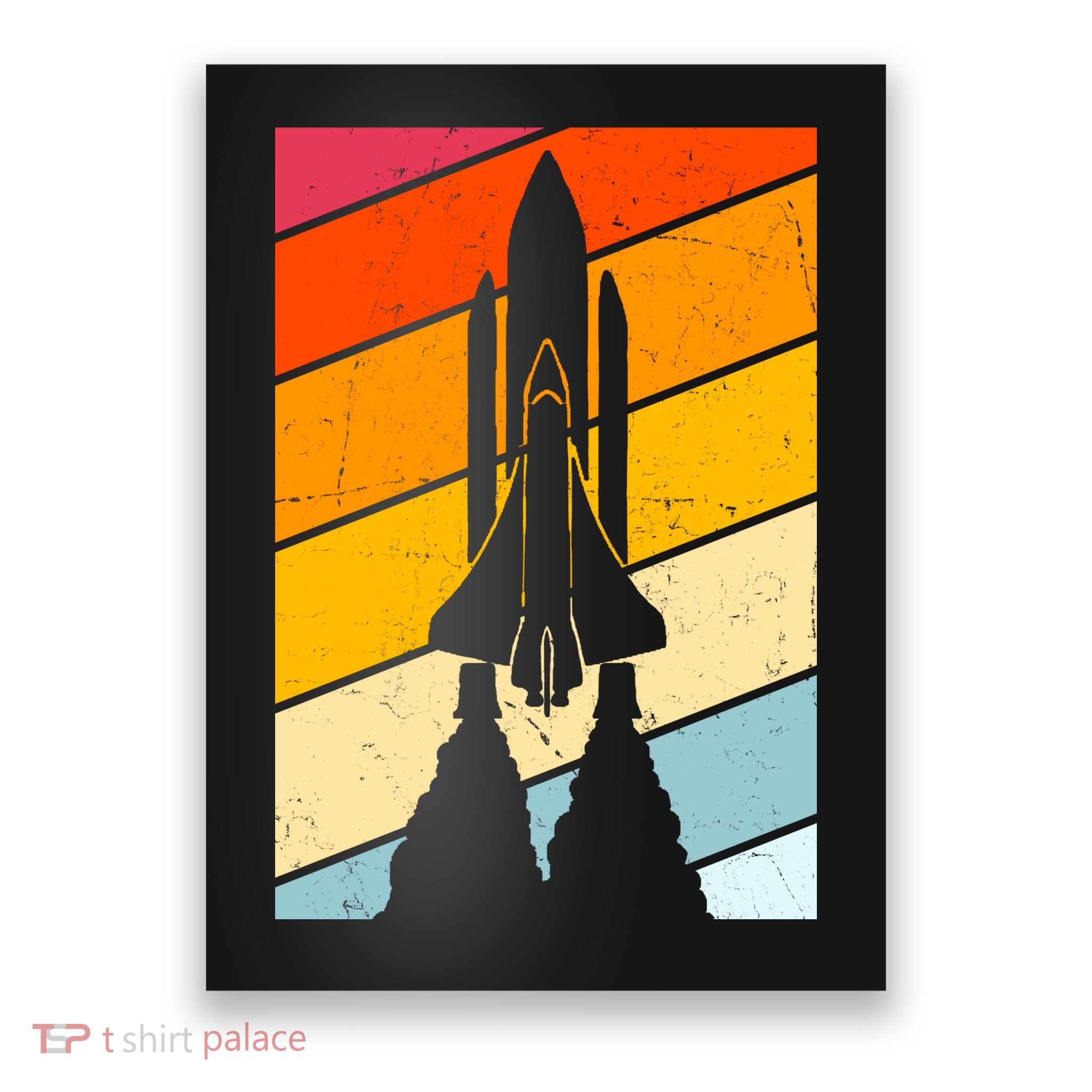 Retro Space Rocket Launch Poster