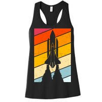 Retro Space Rocket Launch Women's Racerback Tank