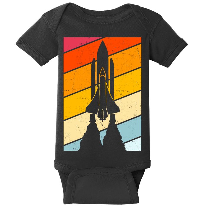 Retro Space Rocket Launch Baby Bodysuit