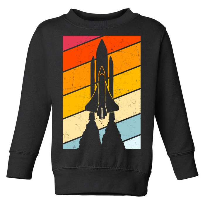 Retro Space Rocket Launch Toddler Sweatshirt