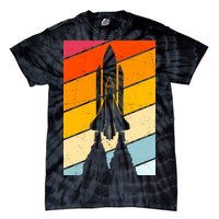 Retro Space Rocket Launch Tie-Dye T-Shirt