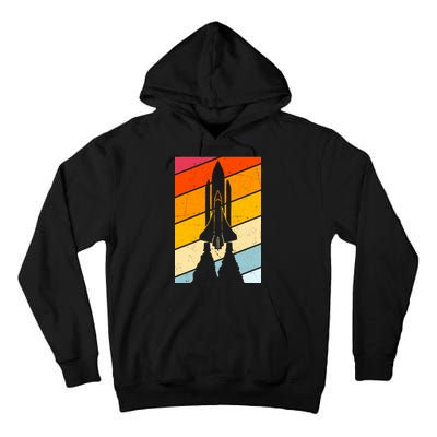 Retro Space Rocket Launch Tall Hoodie