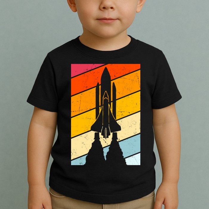Retro Space Rocket Launch Toddler T-Shirt