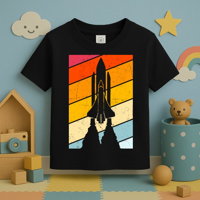 Retro Space Rocket Launch Toddler T-Shirt