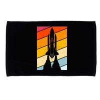 Retro Space Rocket Launch Microfiber Hand Towel