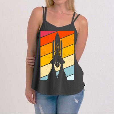 Retro Space Rocket Launch Women's Strappy Tank