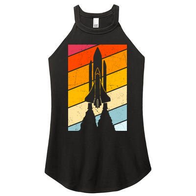 Retro Space Rocket Launch Women's Perfect Tri Rocker Tank