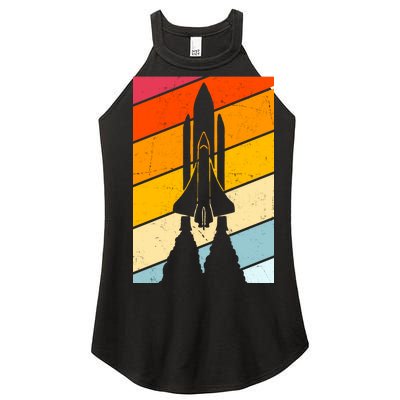 Retro Space Rocket Launch Women's Perfect Tri Rocker Tank