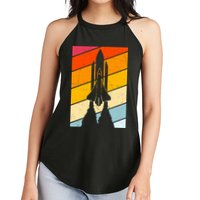 Retro Space Rocket Launch Women's Perfect Tri Rocker Tank