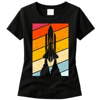 Retro Space Rocket Launch Womens T-Shirt