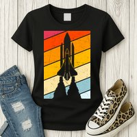 Retro Space Rocket Launch Womens T-Shirt