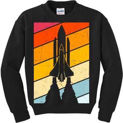 Retro Space Rocket Launch Kids Sweatshirt