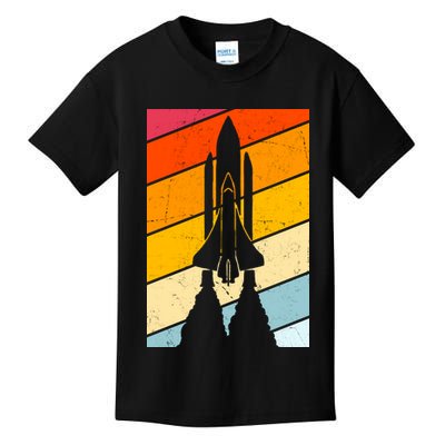 Retro Space Rocket Launch Kids T-Shirt