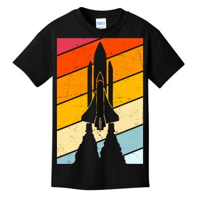 Retro Space Rocket Launch Kids T-Shirt