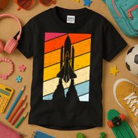 Retro Space Rocket Launch Kids T-Shirt