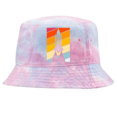 Retro Space Rocket Launch Tie-Dyed Bucket Hat