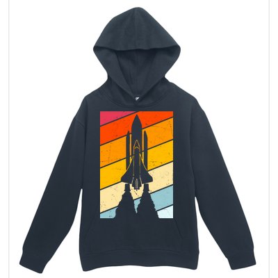 Retro Space Rocket Launch Urban Pullover Hoodie