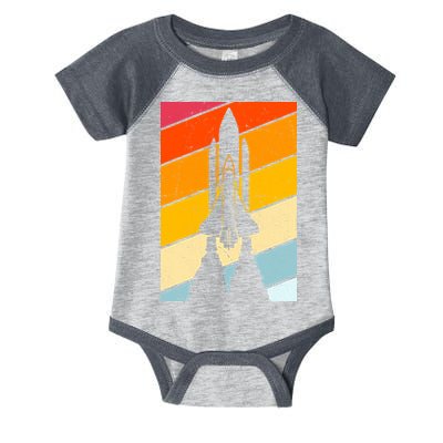 Retro Space Rocket Launch Infant Baby Jersey Bodysuit