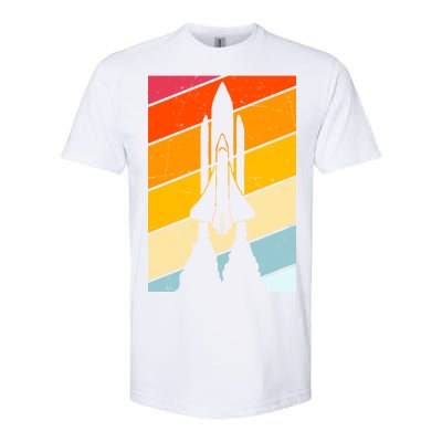 Retro Space Rocket Launch Softstyle® CVC T-Shirt