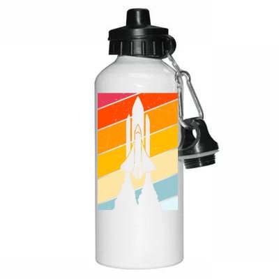 Retro Space Rocket Launch Aluminum Water Bottle