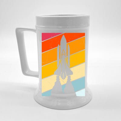 Retro Space Rocket Launch Beer Stein