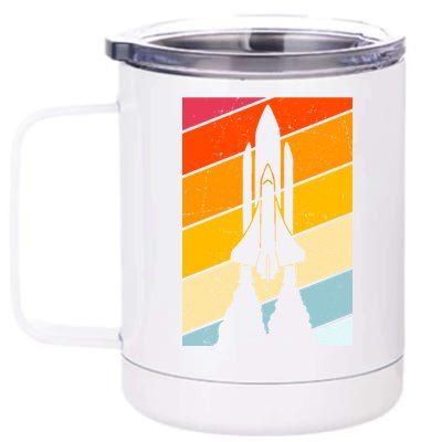 Retro Space Rocket Launch 12 oz Stainless Steel Tumbler Cup