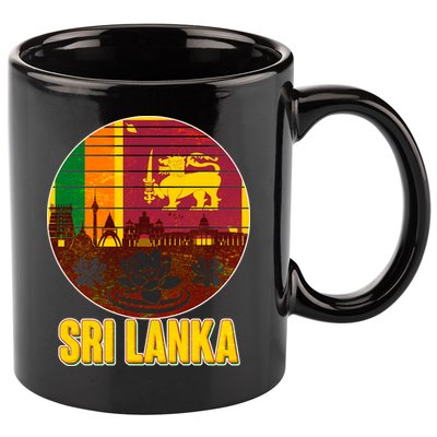 Retro Sri Lanka Emblem 11oz C Handle Ceramic Mug