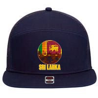 Retro Sri Lanka Emblem 7 Panel Mesh Trucker Snapback Hat