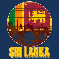 Retro Sri Lanka Emblem 7 Panel Mesh Trucker Snapback Hat
