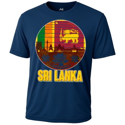 Retro Sri Lanka Emblem Cooling Performance Crew T-Shirt