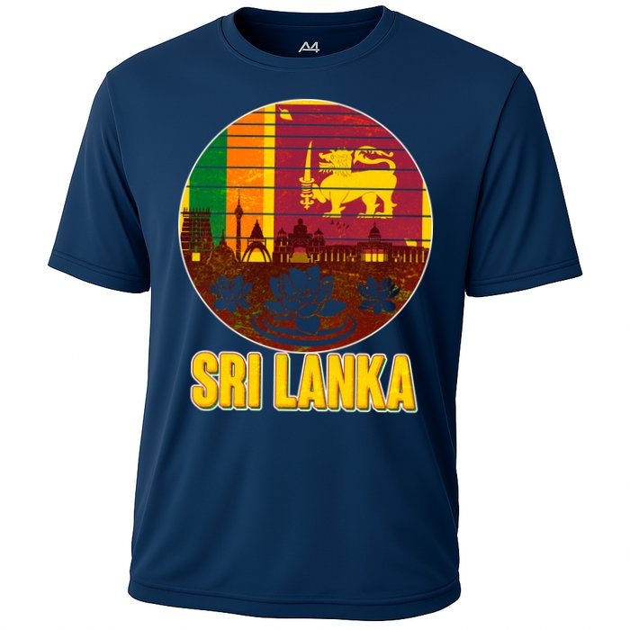 Retro Sri Lanka Emblem Cooling Performance Crew T-Shirt