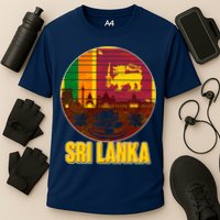 Retro Sri Lanka Emblem Cooling Performance Crew T-Shirt