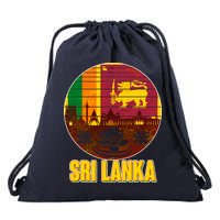 Retro Sri Lanka Emblem Drawstring Bag