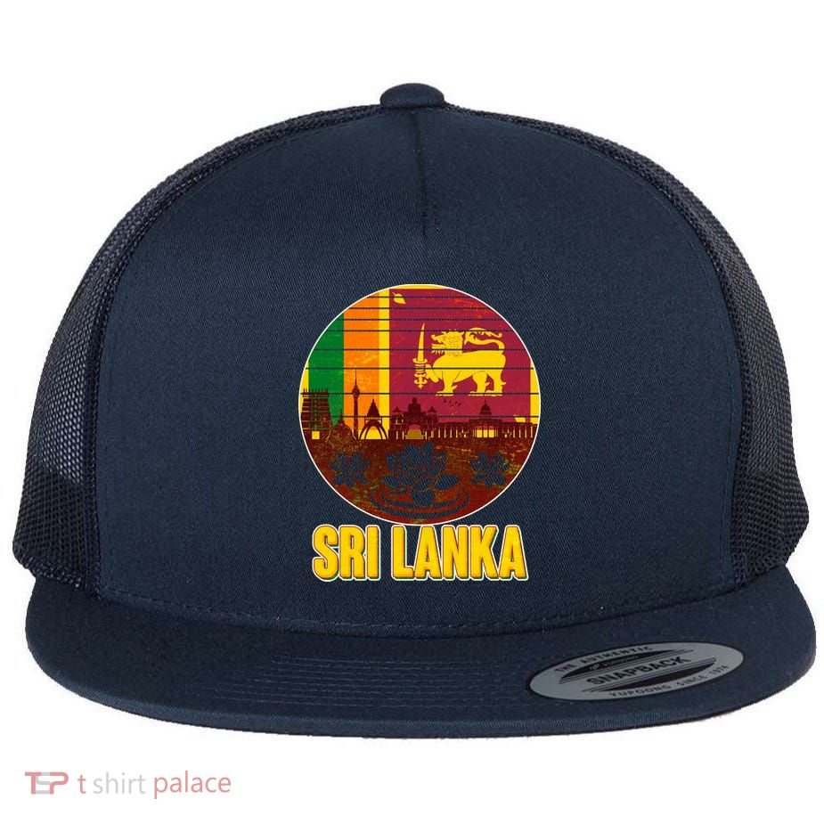 Retro Sri Lanka Emblem Flatbill Hat