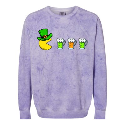 Retro St. Patrick's Day Drinking Game Colorblast Crewneck Sweatshirt