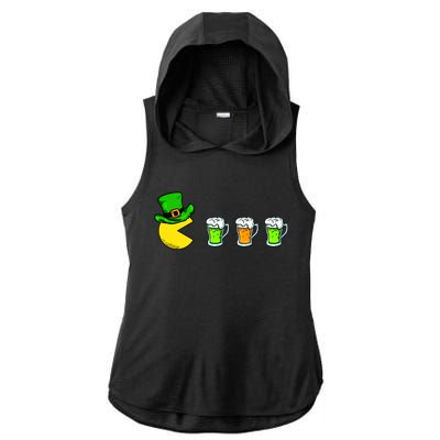 Retro St. Patrick's Day Drinking Game Ladies PosiCharge Tri-Blend Wicking Draft Hoodie Tank