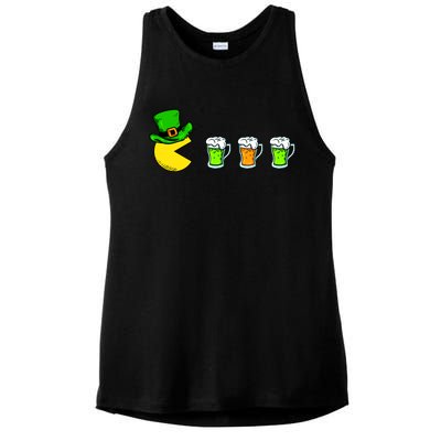 Retro St. Patrick's Day Drinking Game Ladies PosiCharge Tri-Blend Wicking Tank