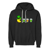Retro St. Patrick's Day Drinking Game Garment-Dyed Fleece Hoodie