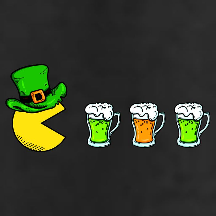 Retro St. Patrick's Day Drinking Game Garment-Dyed Fleece Hoodie