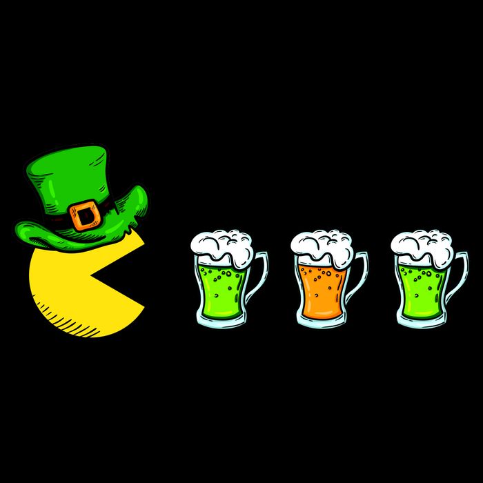 Retro St. Patrick's Day Drinking Game 7-Panel Snapback Hat