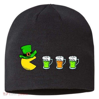 Retro St. Patrick's Day Drinking Game Sustainable Beanie