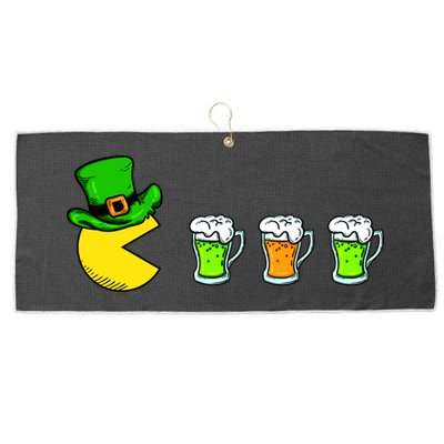 Retro St. Patrick's Day Drinking Game Large Microfiber Waffle Golf Towel