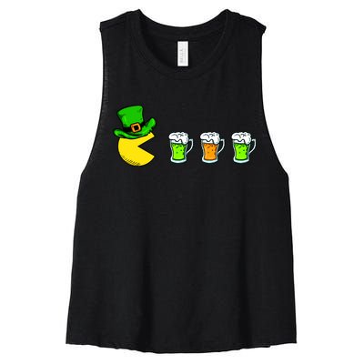 Retro St. Patrick's Day Drinking Game Women's Racerback Cropped Tank