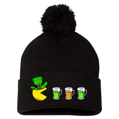Retro St. Patrick's Day Drinking Game Pom Pom 12in Knit Beanie
