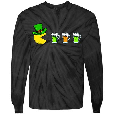 Retro St. Patrick's Day Drinking Game Tie-Dye Long Sleeve Shirt