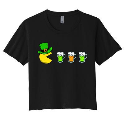 Retro St. Patrick's Day Drinking Game Women's Crop Top Tee