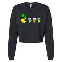 Retro St. Patrick's Day Drinking Game Cropped Pullover Crew