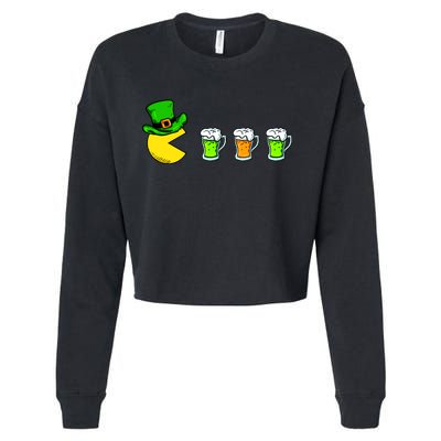 Retro St. Patrick's Day Drinking Game Cropped Pullover Crew