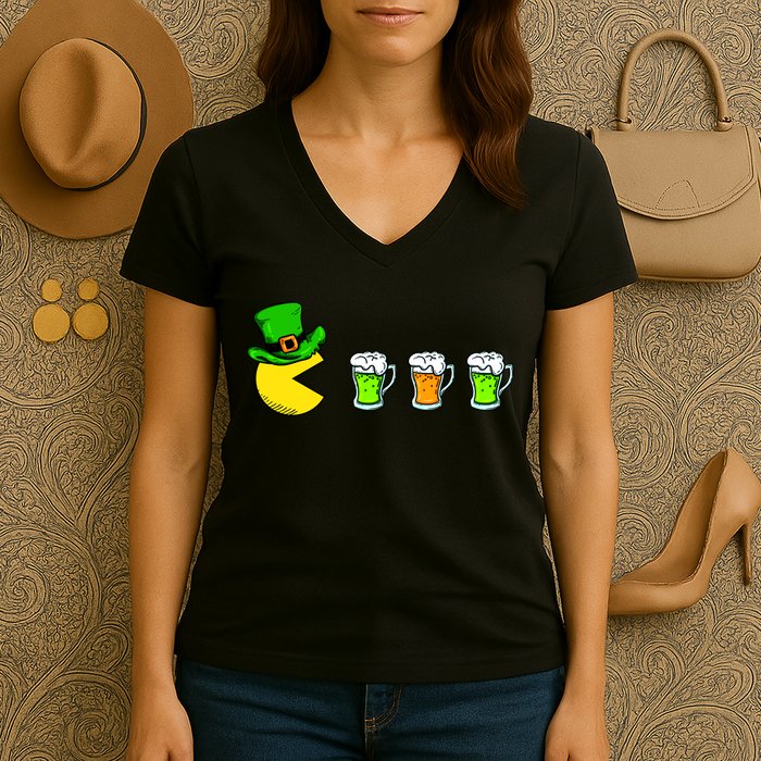 Retro St. Patrick's Day Drinking Game Women's V-Neck T-Shirt