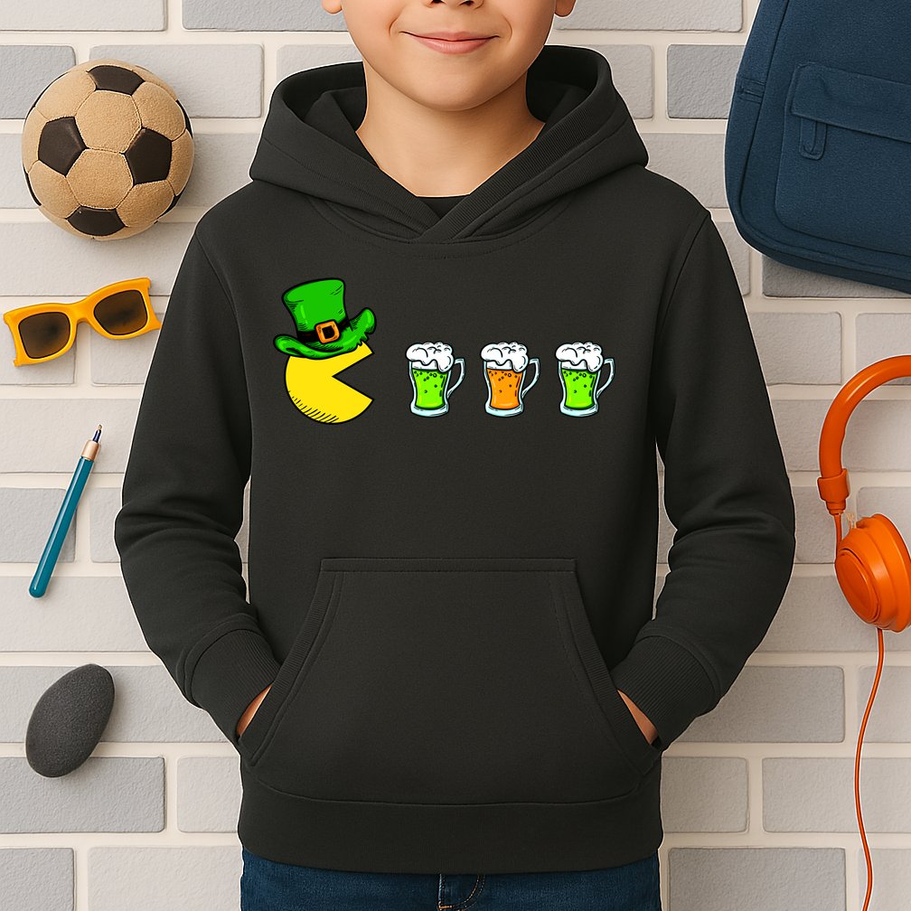 Retro St. Patrick's Day Drinking Game Kids Hoodie
